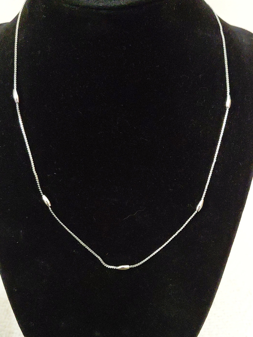 Avon Silver Bead Station Chain Necklace